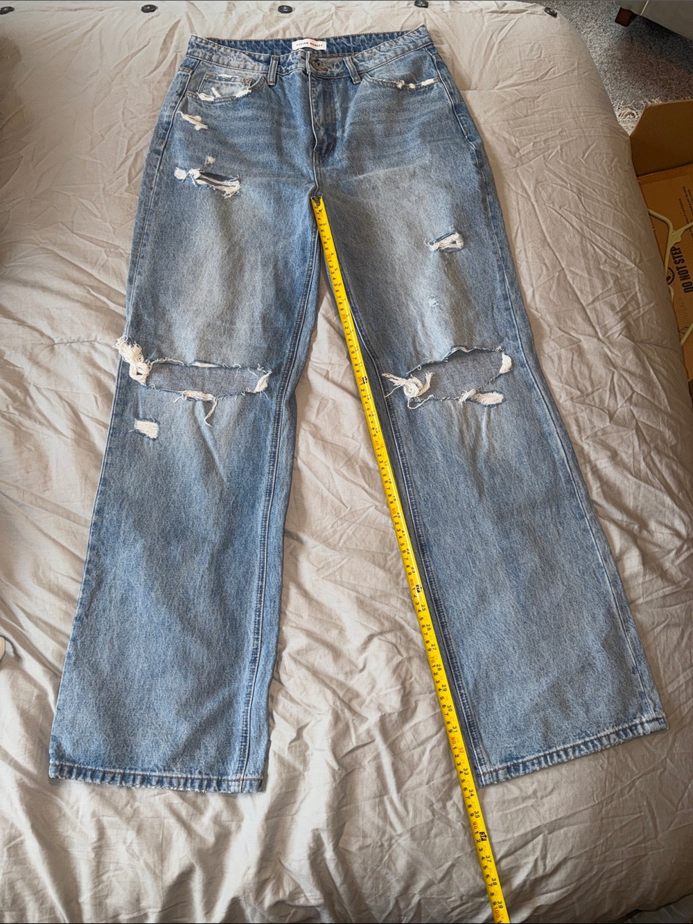 Flying Monkey Distressed Light Blue Straight-Leg Jeans